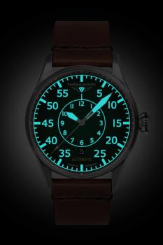 Preview: Bauhaus Aviation Herrenuhr Automatik mit Datum und Lederarmband